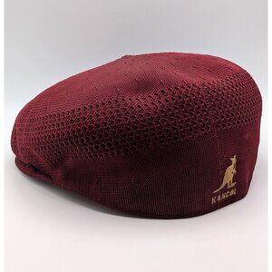 Kangol Tropic Ventair 504 Hat Mens S/M Maroon Burgundy Driver Flat Cap Golf